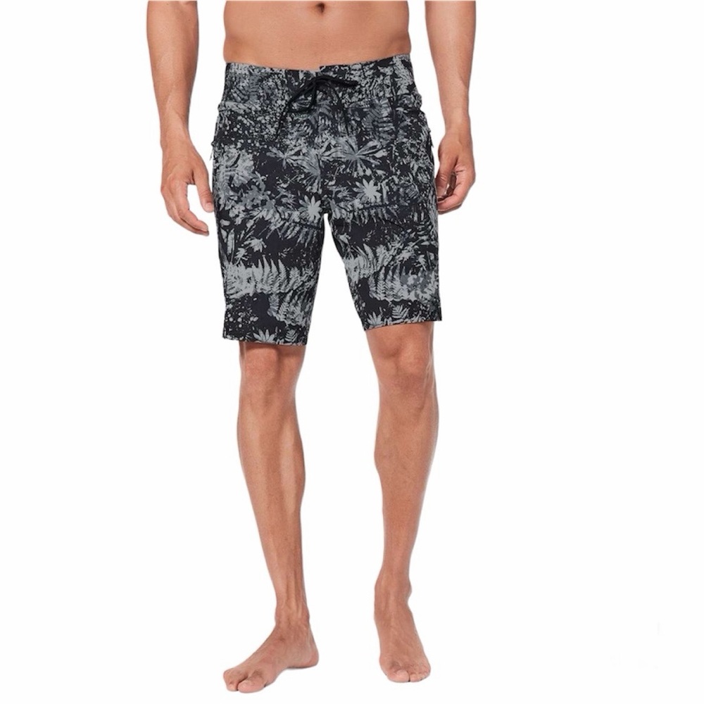 Lululemon Current State Board Short Black & Grey Tropical Print Sz M / 34